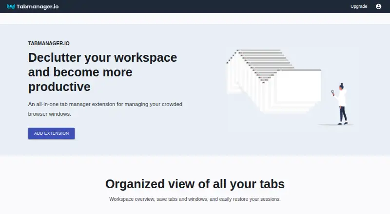 The Tabmanager.io homepage