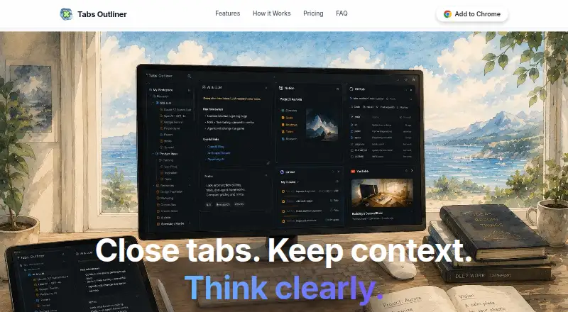 The Tabs Outliner homepage