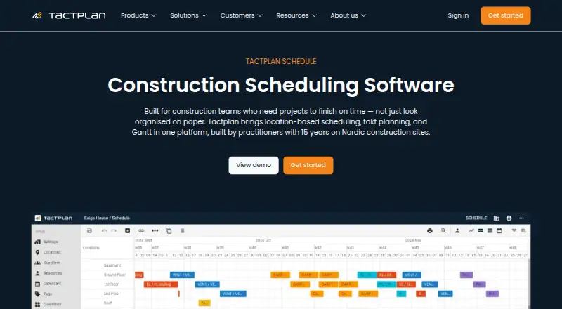 The Tactplan Schedule homepage