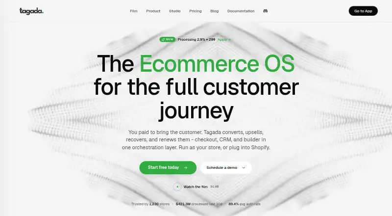The Tagada homepage