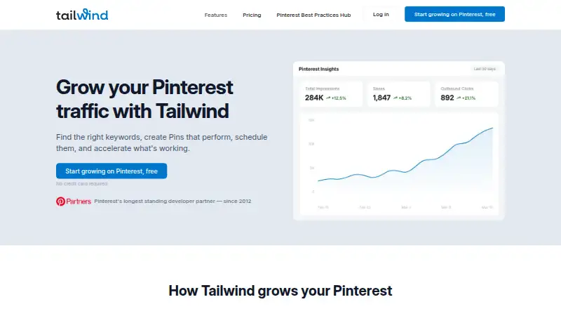 The Tailwind homepage