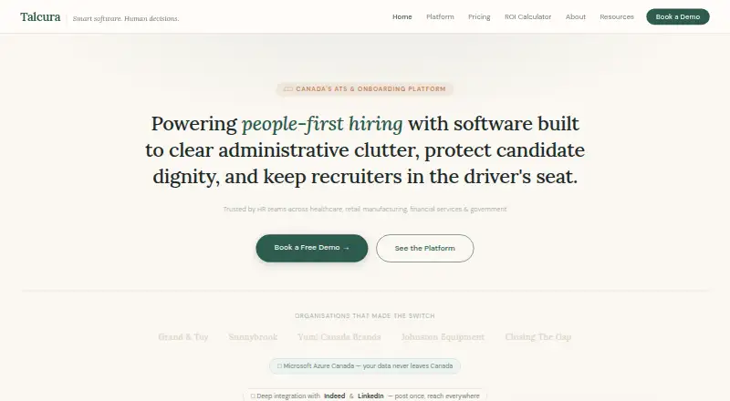 The Talcura homepage