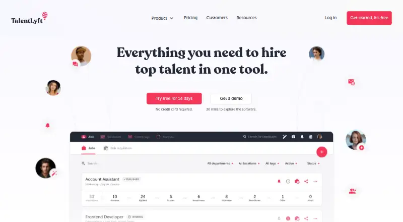 The TalentLyft homepage