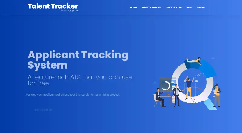 The Talent Tracker homepage