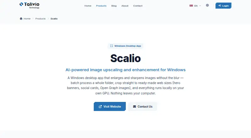 The Scalio homepage