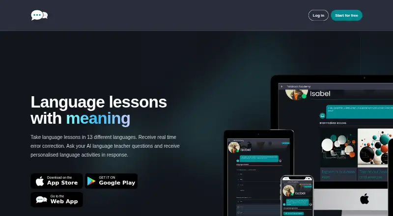 The Talkback Academy homepage