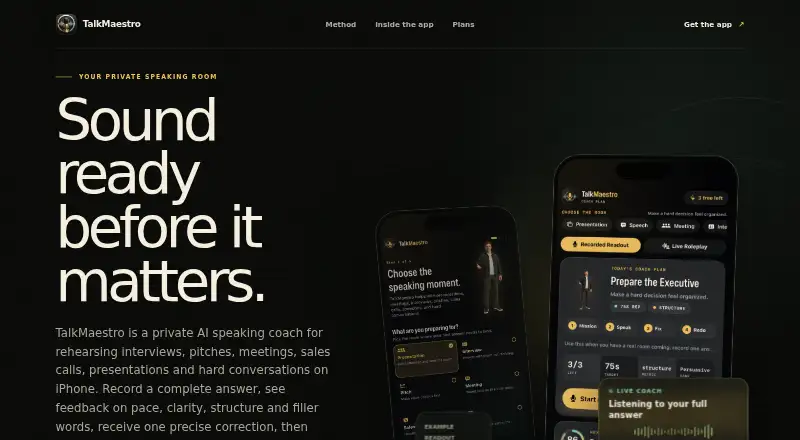 The TalkMaestro homepage