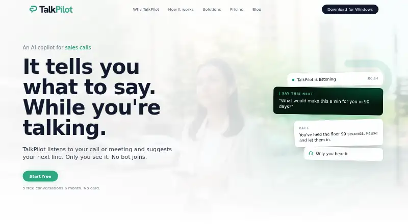 The TalkPilot homepage
