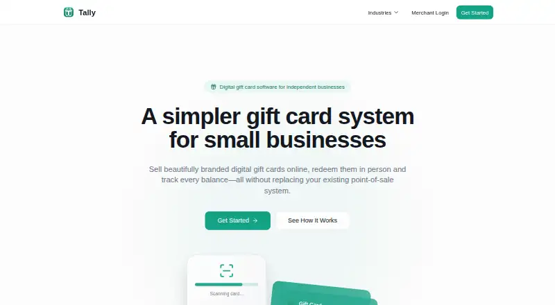 The Tally homepage