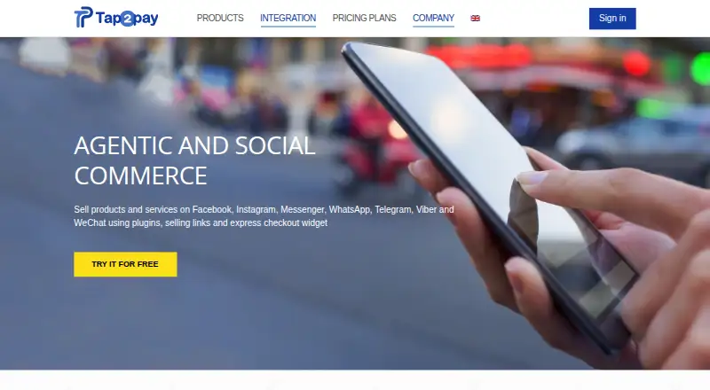 The Tap2Pay homepage