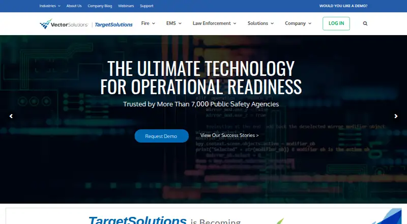 The TargetSolutions homepage