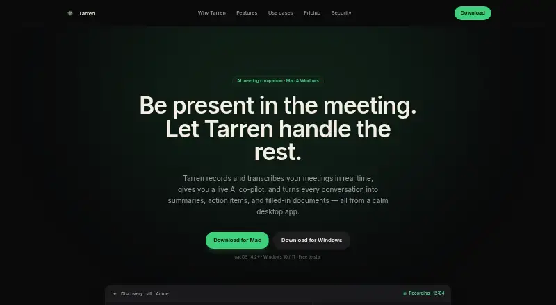 The Tarren homepage