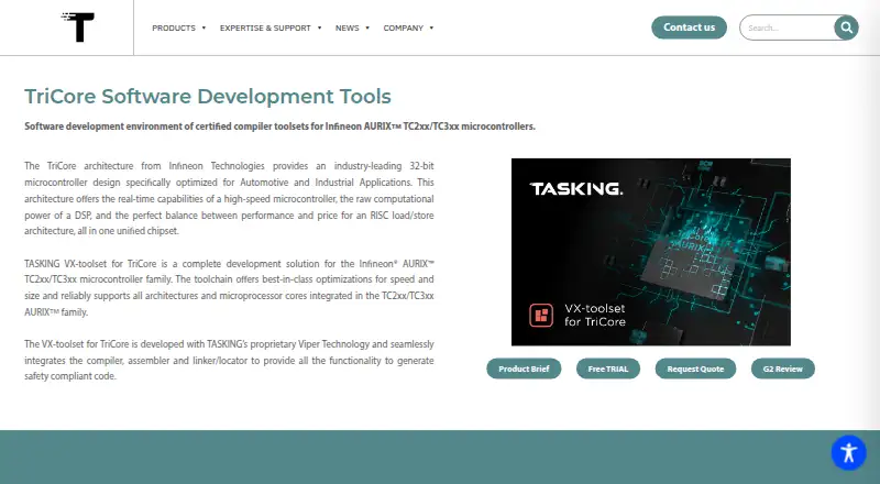 The TASKING VX-toolset for TriCore homepage