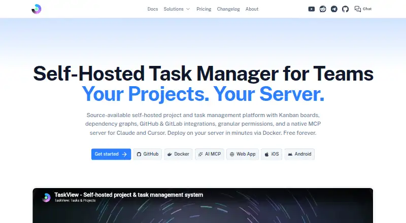 The TaskView homepage