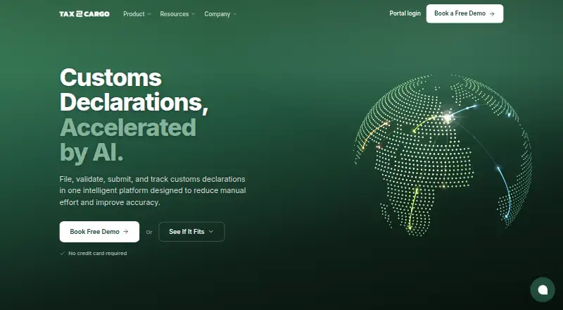 The Tax2Cargo homepage