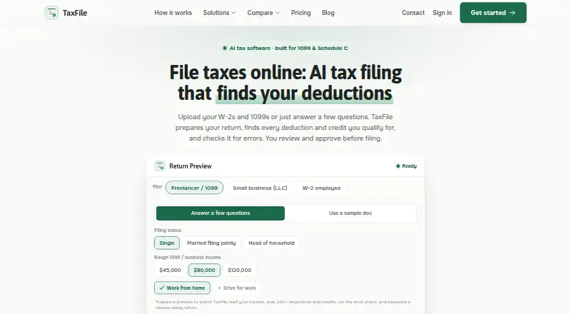 The TaxFile homepage