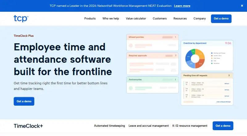 The TimeClock Plus homepage