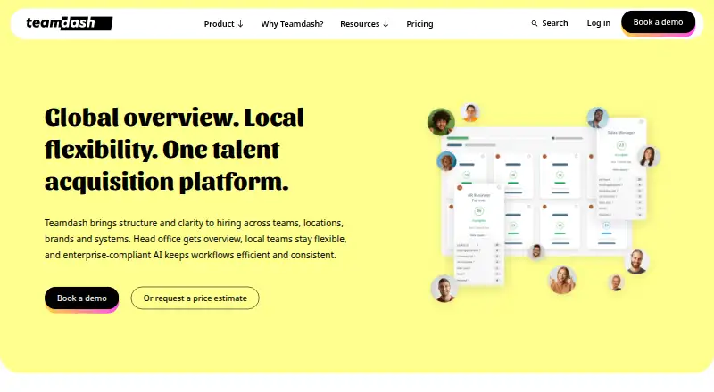 The Teamdash homepage