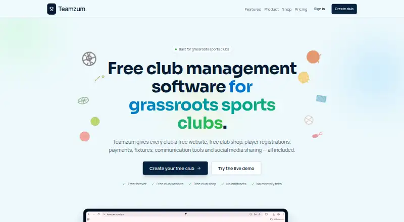 The Teamzum homepage