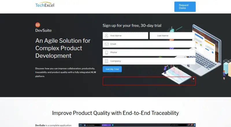 The TechExcel DevSuite homepage