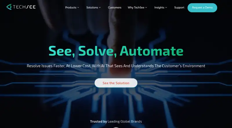 The TechSee VIA Platform homepage