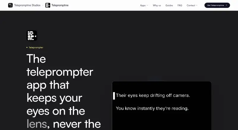 The Telepromptme homepage