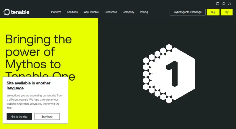 The Tenable Patch Management homepage