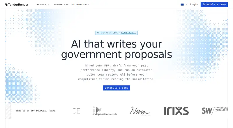 The TenderRender homepage