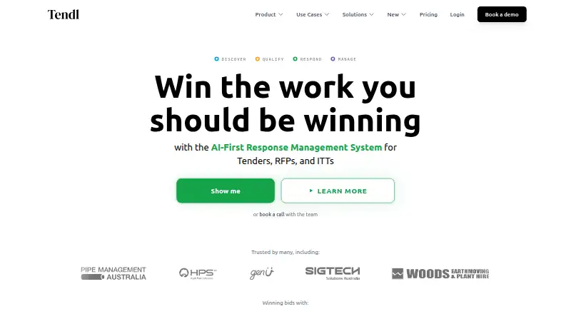 The Tendl homepage