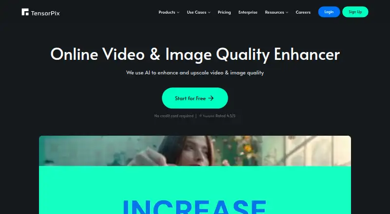The TensorPix homepage