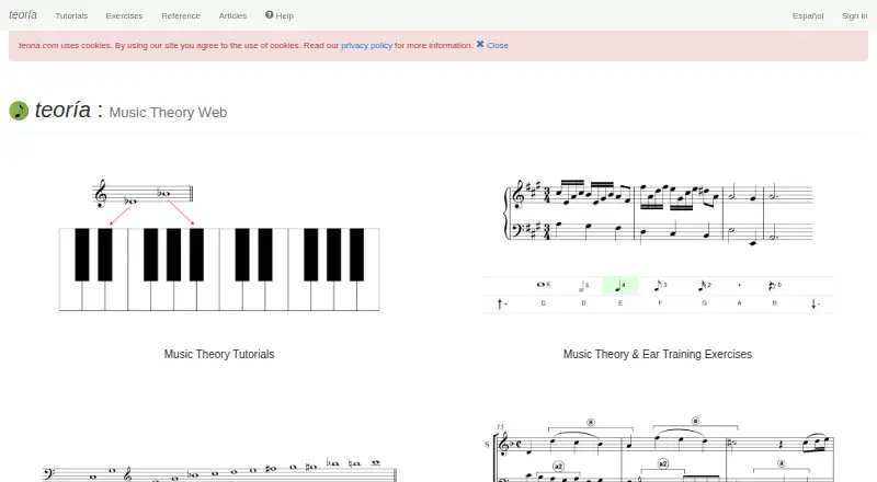 The Teoria homepage