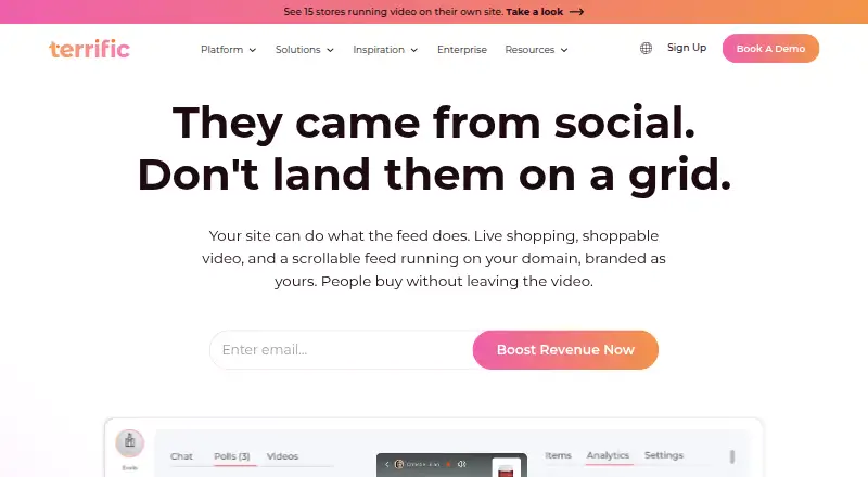 The Terrific Live homepage