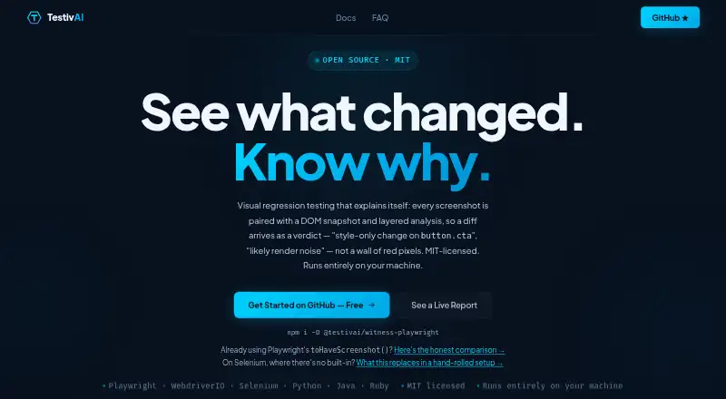 The TestivAI OSS homepage