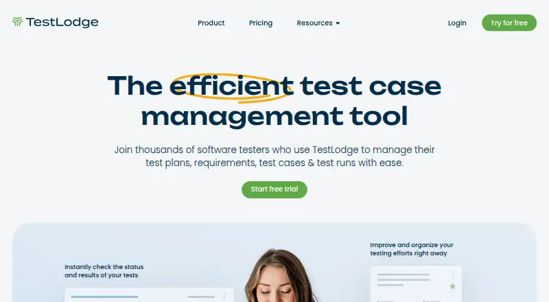 The TestLodge homepage