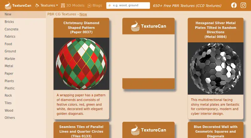 The TextureCan homepage