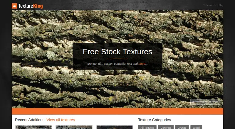 The TextureKing homepage