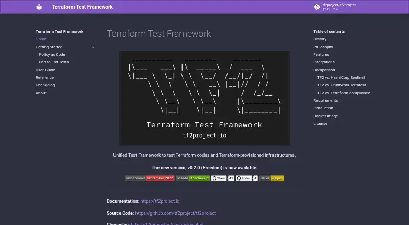 The Terraform Test Framework homepage