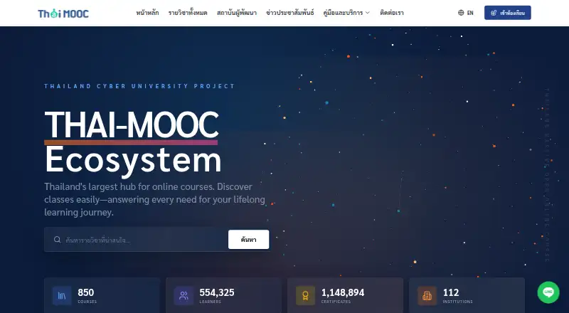 The Thai MOOC homepage