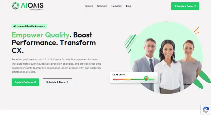 The Omind AIQMS homepage