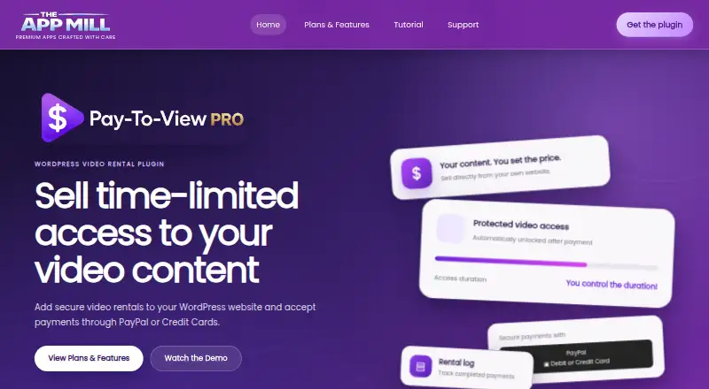 The Pay-To-View Lite homepage