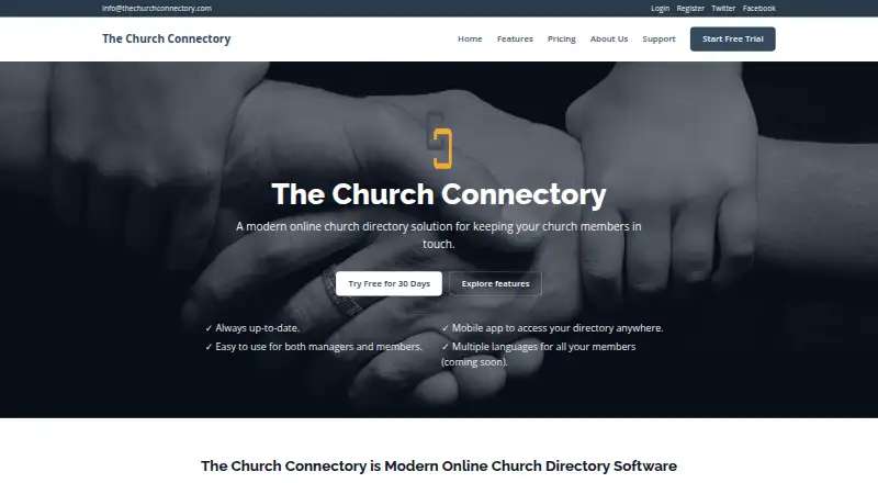 The The Church Connectory homepage