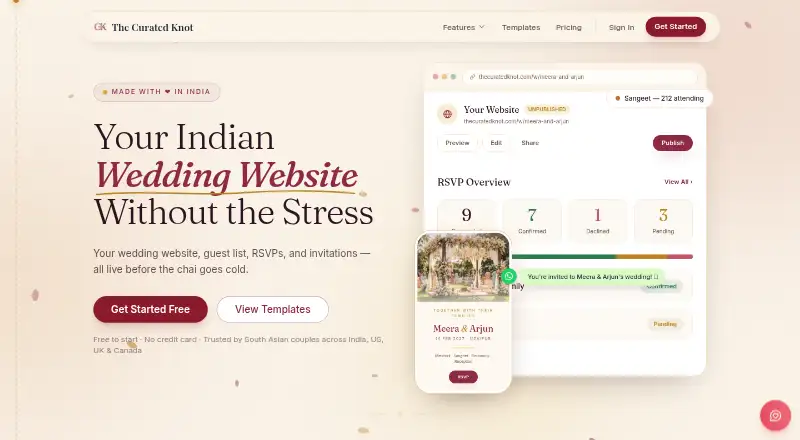 The The Curated Knot homepage