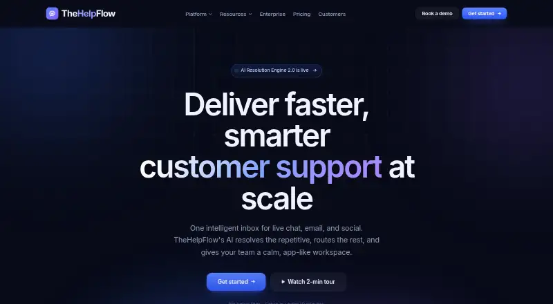 The TheHelpFlow homepage
