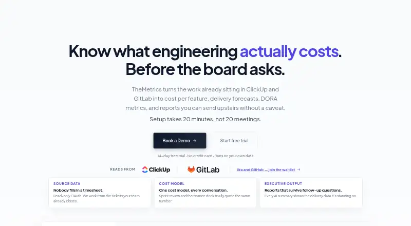 The TheMetrics homepage