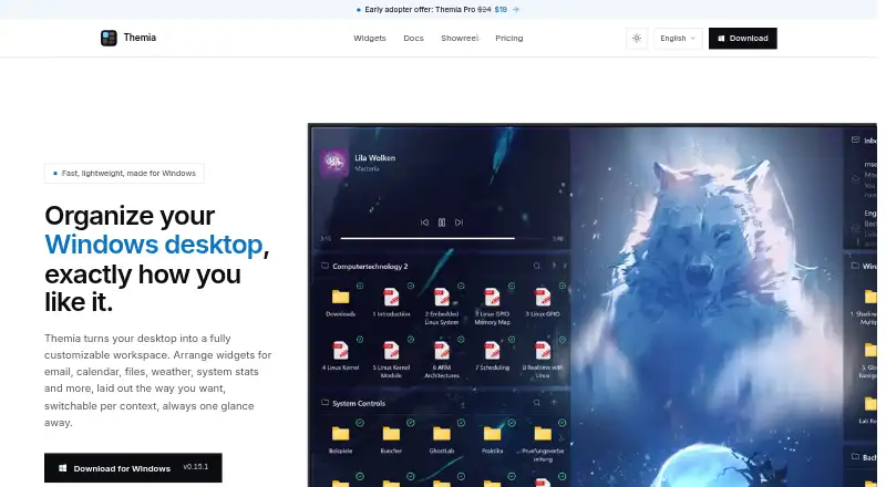The Themia homepage