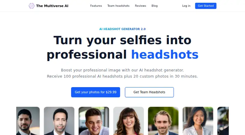 The The Multiverse AI homepage