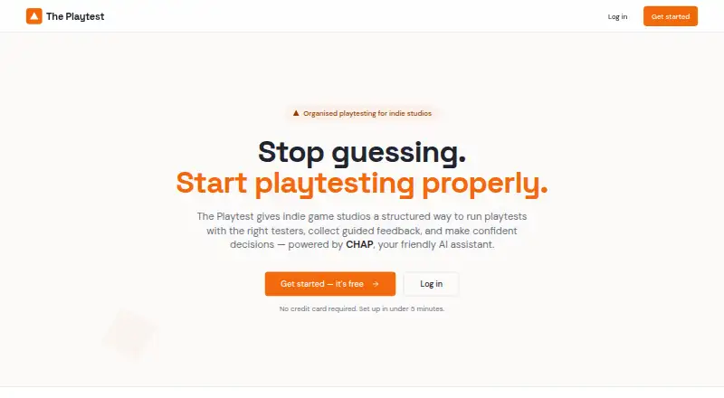 The The Playtest homepage