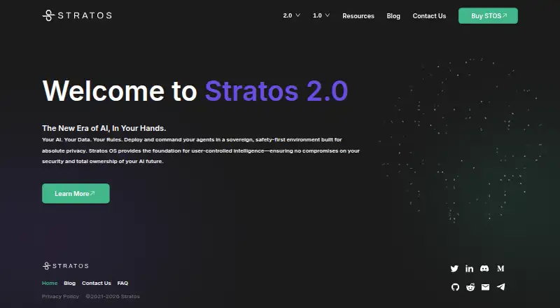The Stratos homepage