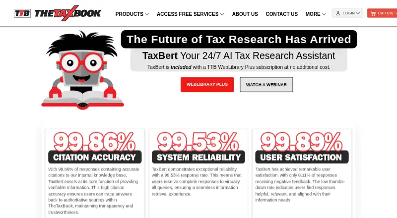 The TaxBert homepage