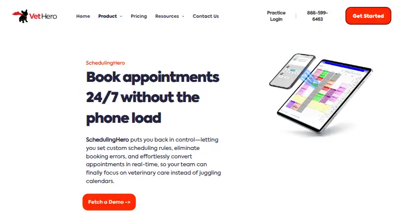 The SchedulingHero homepage